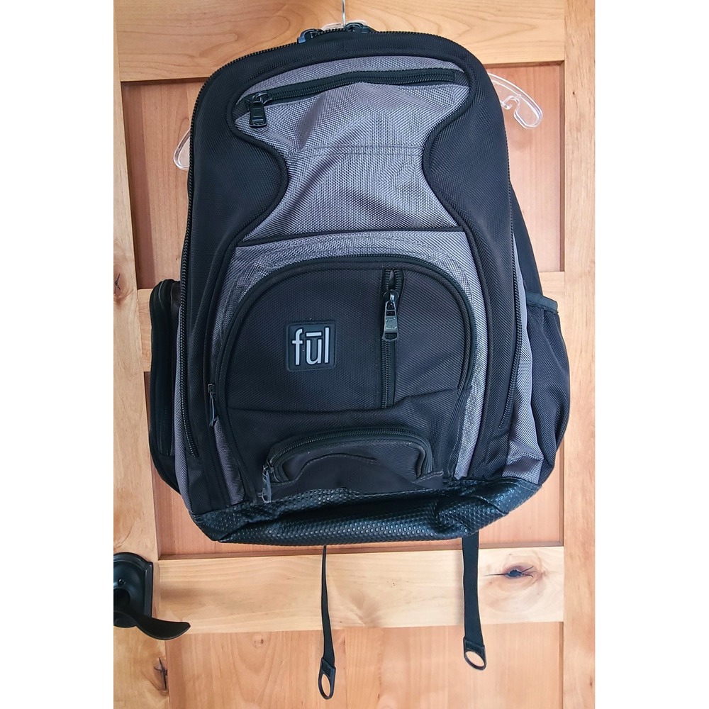 Ful Laptop Work Travel Commute‎ Backpack Black Pockets Utility Tech School